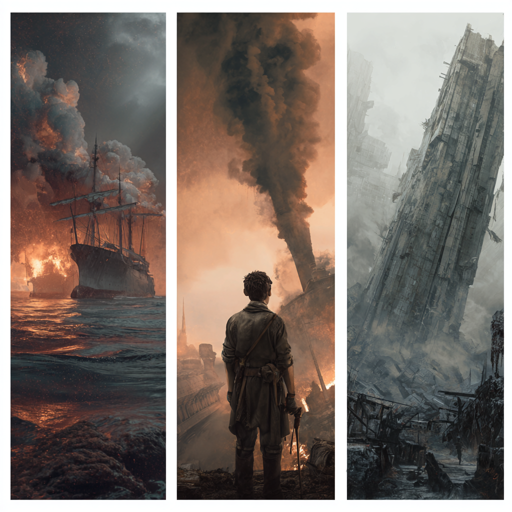 Post-Apocalyptic Triptych – 3-Panel Canvas Collection